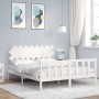 Estructura de cama con cabecero madera maciza blanco 160x200 cm de vidaXL, Camas y somieres - Ref: Foro24-3193477, Precio: 14...