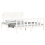 Estructura de cama con cabecero madera maciza blanco 160x200 cm de vidaXL, Camas y somieres - Ref: Foro24-3193477, Precio: 14...