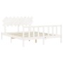 Estructura de cama con cabecero madera maciza blanco 160x200 cm de vidaXL, Camas y somieres - Ref: Foro24-3193477, Precio: 14...