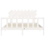 Estructura de cama con cabecero madera maciza blanco 160x200 cm de vidaXL, Camas y somieres - Ref: Foro24-3193477, Precio: 14...