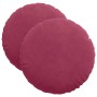 Cojines para asiento 2 pcs Rojo vino Ø 40 x 13 cm Terciopelo en Decoración | Comprar online en Foru.es