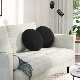 Cojines para asiento 2 pcs Negro Ø 40 x 13 cm Terciopelo en Decoración | Comprar online en Foru.es