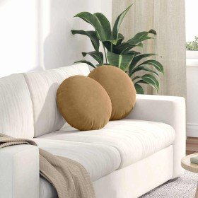 Cojines para asiento 2 pcs Marrón Ø 40 x 13 cm Terciopelo en Decoración | Comprar online en Foru.es