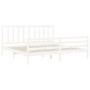 Estructura de cama con cabecero madera maciza blanco 200x200 cm de vidaXL, Camas y somieres - Ref: Foro24-3193877, Precio: 15...