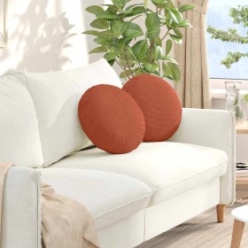 Cojines para asiento 2 pcs Rojo Naranja Ø 40 cm Tela de pana en Decoración | Comprar online en Foru.es