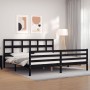 Estructura de cama con cabecero madera maciza negro 200x200 cm de vidaXL, Camas y somieres - Ref: Foro24-3194855, Precio: 174...