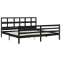 Estructura de cama con cabecero madera maciza negro 200x200 cm de vidaXL, Camas y somieres - Ref: Foro24-3194855, Precio: 174...