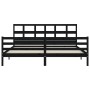 Estructura de cama con cabecero madera maciza negro 200x200 cm de vidaXL, Camas y somieres - Ref: Foro24-3194855, Precio: 174...