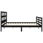 Estructura de cama con cabecero madera maciza negro 200x200 cm de vidaXL, Camas y somieres - Ref: Foro24-3194855, Precio: 174...