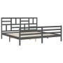 Estructura de cama con cabecero madera maciza gris 200x200cm de vidaXL, Camas y somieres - Ref: Foro24-3194918, Precio: 173,0...