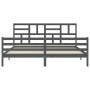 Estructura de cama con cabecero madera maciza gris 200x200cm de vidaXL, Camas y somieres - Ref: Foro24-3194918, Precio: 173,0...