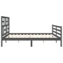 Estructura de cama con cabecero madera maciza gris 200x200cm de vidaXL, Camas y somieres - Ref: Foro24-3194918, Precio: 173,0...