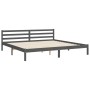 Estructura de cama con cabecero madera maciza gris 200x200cm de vidaXL, Camas y somieres - Ref: Foro24-3194918, Precio: 173,0...