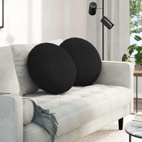 Cojines para asiento 2 pcs Negro Ø50 x 19 cm tela en Decoración | Comprar online en Foru.es