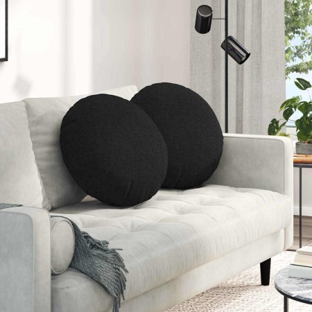 Cojines para asiento 2 pcs Negro Ø50 x 19 cm tela en Decoración | Comprar online en Foru.es