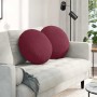 Cojines para asiento 2 pcs Rojo vino Ø50 x 19 cm tela en Decoración | Comprar online en Foru.es