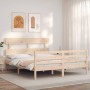 Estructura de cama con cabecero madera maciza 160x200 cm de vidaXL, Camas y somieres - Ref: Foro24-3195101, Precio: 131,44 €,...