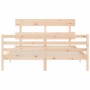 Estructura de cama con cabecero madera maciza 160x200 cm de vidaXL, Camas y somieres - Ref: Foro24-3195101, Precio: 131,44 €,...