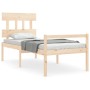 Cama para personas mayores con cabecero madera maciza 90x200 cm de vidaXL, Camas y somieres - Ref: Foro24-3195401, Precio: 12...