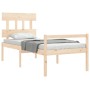 Cama para personas mayores con cabecero madera maciza 90x200 cm de vidaXL, Camas y somieres - Ref: Foro24-3195401, Precio: 12...