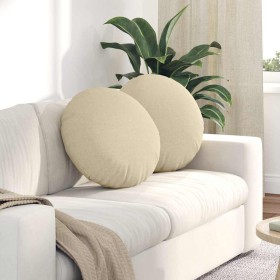 Cojines para asiento 2 pcs Crema Ø50 x 19 cm tela en Decoración | Comprar online en Foru.es