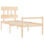 Cama para personas mayores con cabecero madera maciza 90x200 cm de vidaXL, Camas y somieres - Ref: Foro24-3195401, Precio: 12...