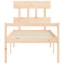 Cama para personas mayores con cabecero madera maciza 90x200 cm de vidaXL, Camas y somieres - Ref: Foro24-3195401, Precio: 12...
