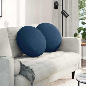 Cojines para asiento 2 pcs Azul Ø50 x 19 cm tela en Decoración | Comprar online en Foru.es
