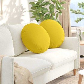 Cojines para asiento 2 pcs Amarillo Claro Ø50 x 19 cm tela en Decoración | Comprar online en Foru.es