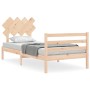 Estructura de cama con cabecero madera maciza 90x200 cm de vidaXL, Camas y somieres - Ref: Foro24-3195271, Precio: 88,12 €, D...