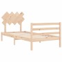Estructura de cama con cabecero madera maciza 90x200 cm de vidaXL, Camas y somieres - Ref: Foro24-3195271, Precio: 88,12 €, D...