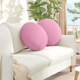 Cojines para asiento 2 pcs Rosa Ø50 x 19 cm tela en Decoración | Comprar online en Foru.es