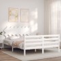Estructura de cama con cabecero madera maciza blanco 140x200 cm de vidaXL, Camas y somieres - Ref: Foro24-3195287, Precio: 13...