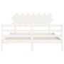 Estructura de cama con cabecero madera maciza blanco 140x200 cm de vidaXL, Camas y somieres - Ref: Foro24-3195287, Precio: 13...