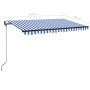 Toldo automático LED sensor de viento azul y blanco 450x350 cm en Toldos | Comprar online en Foru.es