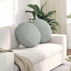 Cojines para asiento 2 pcs Gris Claro Ø 40 x 13 cm Terciopelo en Decoración | Comprar online en Foru.es
