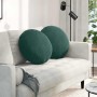 Cojines para asiento 2 pcs Verde oscuro Ø 40 x 13 cm Terciopelo en Decoración | Comprar online en Foru.es