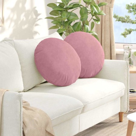 Cojines para asiento 2 pcs Rosa Ø 40 x 13 cm Terciopelo en Decoración | Comprar online en Foru.es