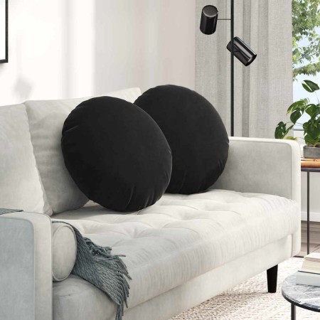 Cojines para asiento 2 pcs Negro Ø 40 x 13 cm Terciopelo en Decoración | Comprar online en Foru.es