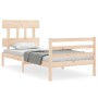 Estructura de cama con cabecero madera maciza 90x200 cm de vidaXL, Camas y somieres - Ref: Foro24-3195141, Precio: 88,33 €, D...