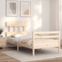 Estructura de cama con cabecero madera maciza 90x200 cm de vidaXL, Camas y somieres - Ref: Foro24-3195141, Precio: 88,33 €, D...