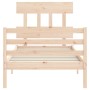 Estructura de cama con cabecero madera maciza 90x200 cm de vidaXL, Camas y somieres - Ref: Foro24-3195141, Precio: 88,33 €, D...