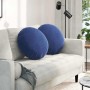 Cojines para asiento 2 pcs Azul Policía Ø 40 x 13 cm Terciopelo en Decoración | Comprar online en Foru.es
