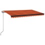 Toldo automático LED sensor de viento naranja marrón 450x350 cm en Toldos | Comprar online en Foru.es