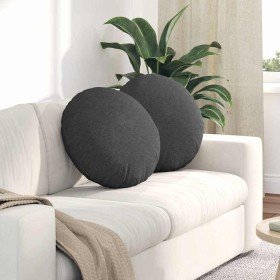 Cojines para asiento 2 pcs Gris oscuro Ø 50 cm Tela de pana en Decoración | Comprar online en Foru.es
