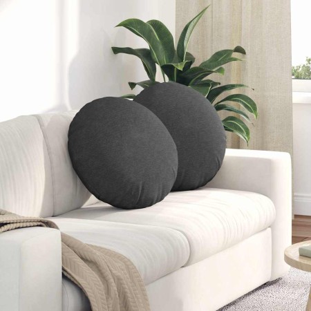 Cojines para asiento 2 pcs Gris oscuro Ø 50 cm Tela de pana en Decoración | Comprar online en Foru.es