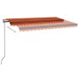Toldo automático LED sensor de viento naranja marrón 450x350 cm en Toldos | Comprar online en Foru.es