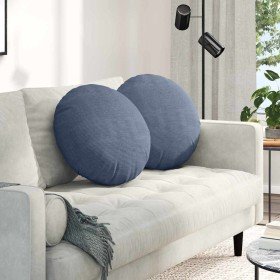 Cojines para asiento 2 pcs Azul Ø 50 cm Tela de pana en Decoración | Comprar online en Foru.es