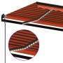 Toldo automático LED sensor de viento naranja marrón 450x350 cm en Toldos | Comprar online en Foru.es
