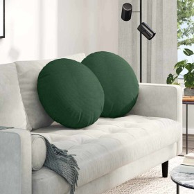 Cojines para asiento 2 pcs Verde oscuro Ø 50 cm Tela de pana en Decoración | Comprar online en Foru.es